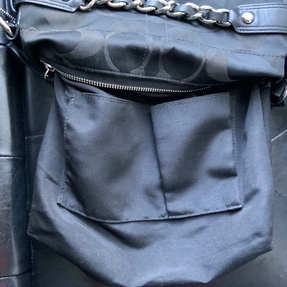 Coach Signature Leather Sateen Black F1173-F18862 Shoulder Handbag - Picture 11 of 11